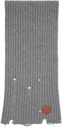 Stella McCartney Gray Distressed Alpaca Knit Scarf