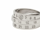 MM6 Maison Margiela Men's Triple Logo Ring in Palladio Polished
