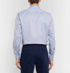 Canali - Light-Blue Micro-Herringbone Cotton Shirt - Men - Blue