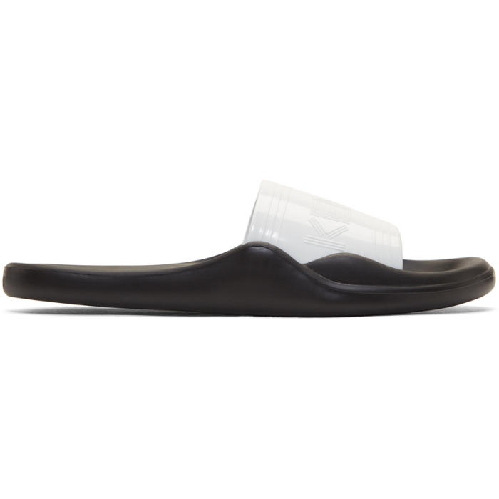 Photo: Kenzo White and Black Pool Gummy Slide Sandals