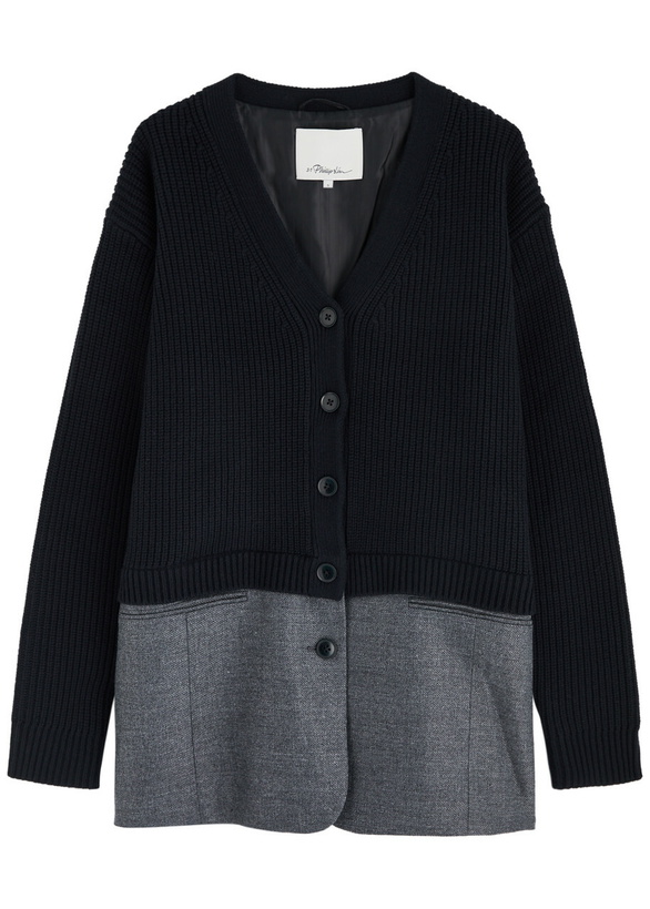 Photo: 3.1 Phillip Lim Wool-blend Knitted Blazer Navy