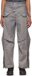ænrmòus Gray Polyester Trousers