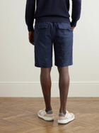 Brunello Cucinelli - Straight-Leg Stretch-Cotton and Linen-Blend Bermuda Shorts - Blue