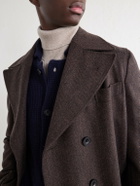 Rubinacci - Double-Breasted Herringbone Virgin Wool Twill Coat - Brown