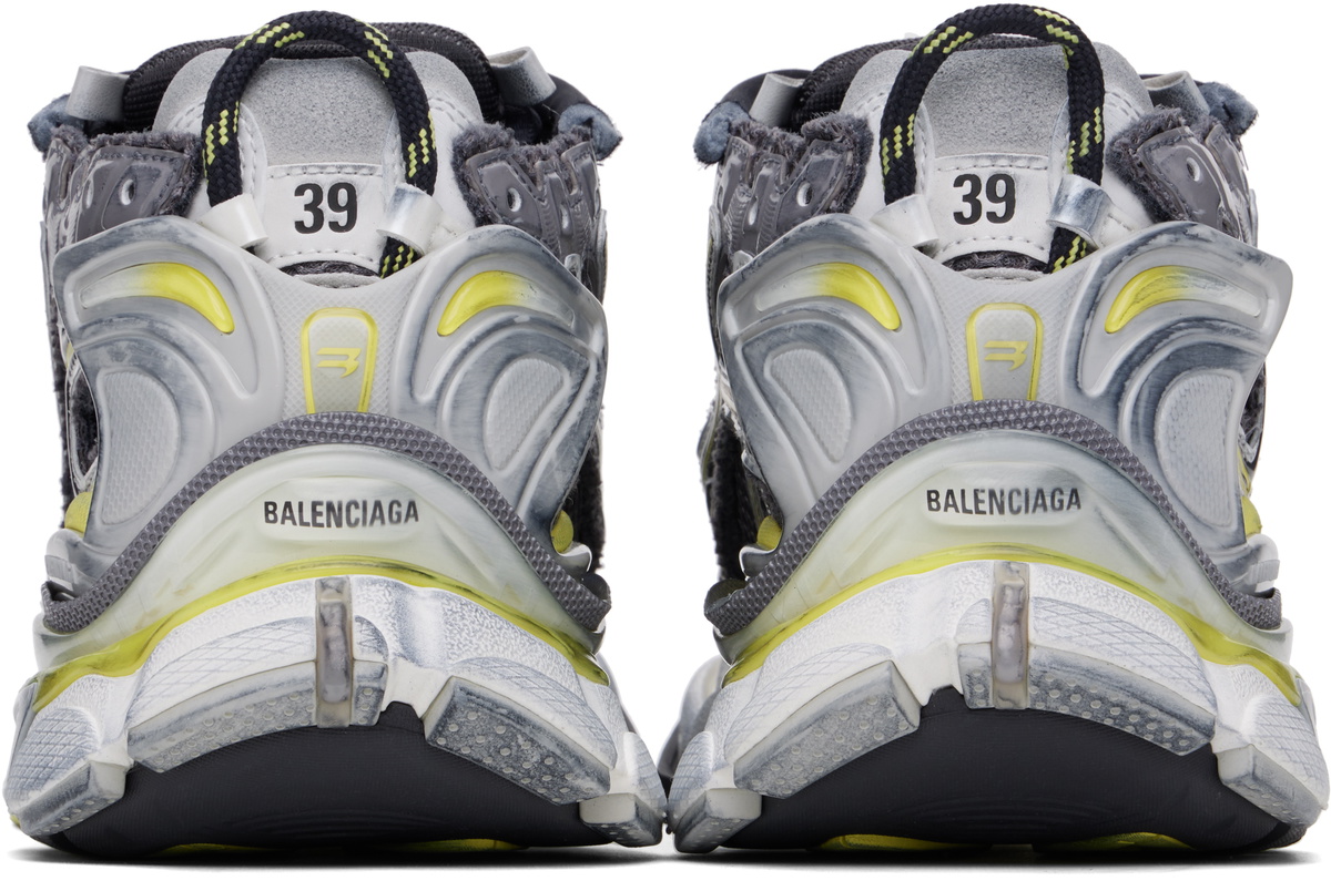 Balenciaga Yellow & Gray Multi-Panel Trail Sneakers Balenciaga main image 4