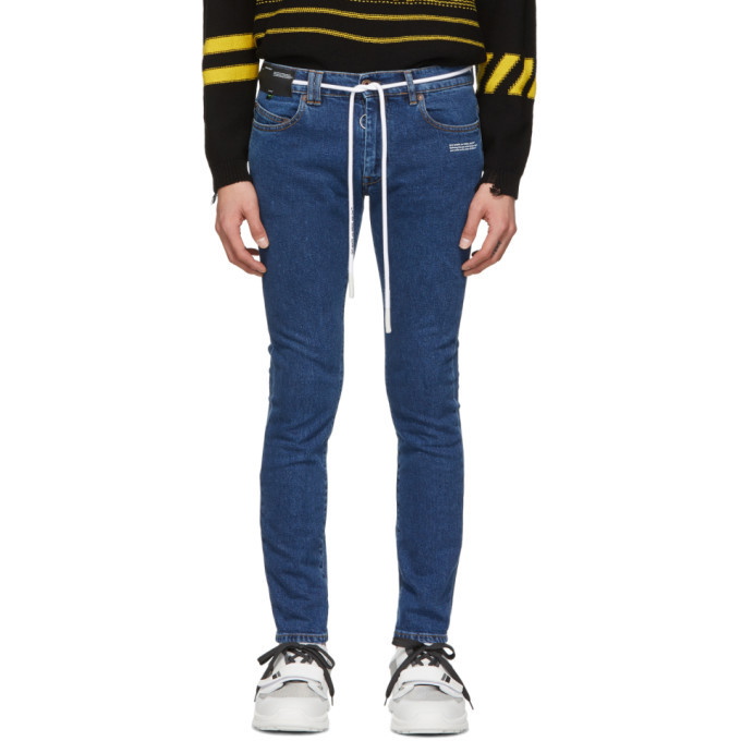 Photo: Off-White Blue Skinny Regular Length Jeans