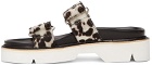 Dries Van Noten Grey & Black Cheetah Print Sandals