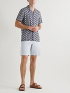 Orlebar Brown - Norwich Slim-Fit Striped Stretch-Cotton Seersucker Shorts - Blue