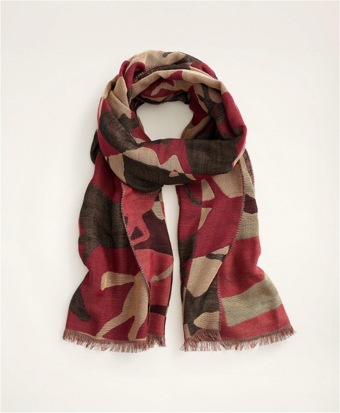 Photo: Brooks Brothers Women's Wool Blend Equestrian Scarf | Red
