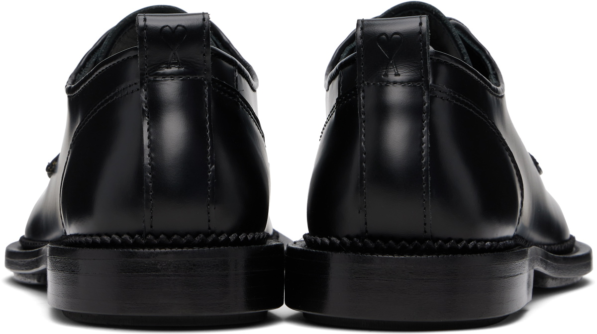 AMI Paris Black Leather Anatomical Toe Derbys
