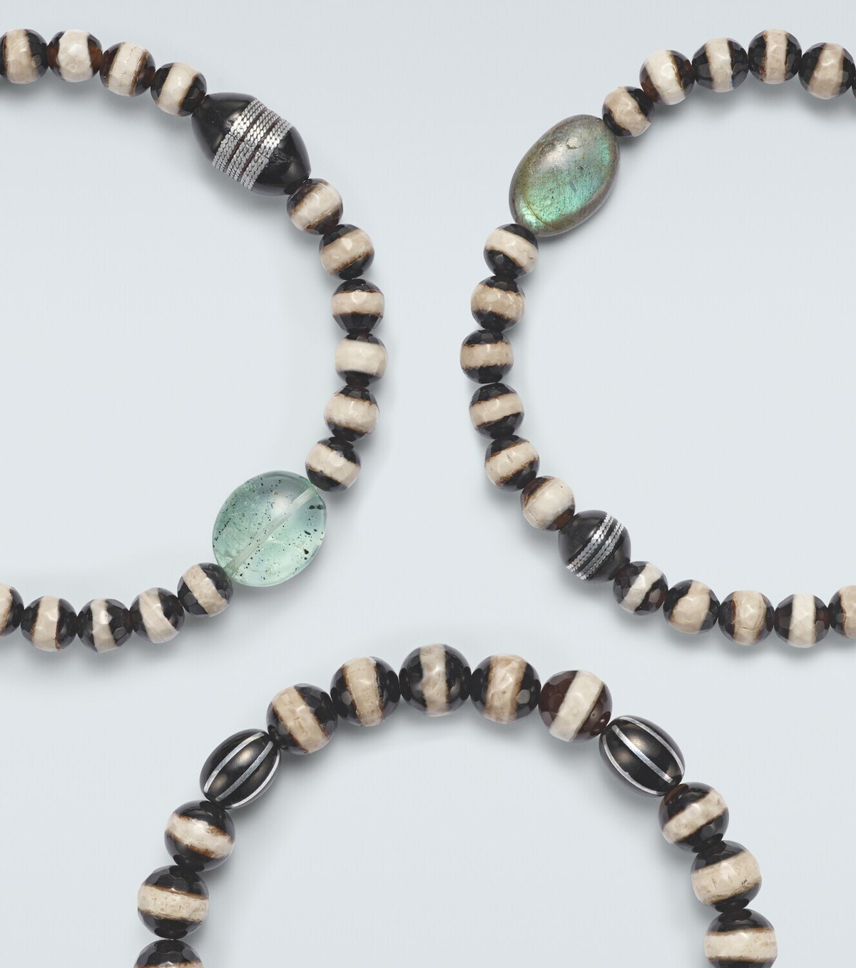Ileana Makri Set of 3 beaded bracelets with gemstones