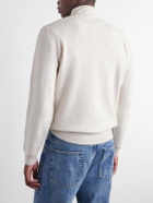 Mr P. - Wool and Cashmere-Blend Half-Zip Sweater - Neutrals