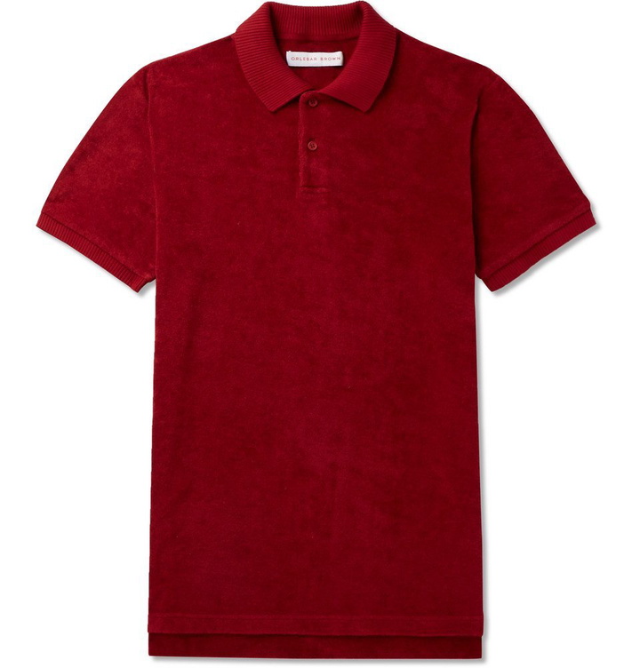 Photo: Orlebar Brown - Jarrett Slim-Fit Cotton-Terry Polo Shirt - Red