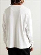 LOEWE - Oversized Logo-Embroidered Ribbed Cotton T-Shirt - White