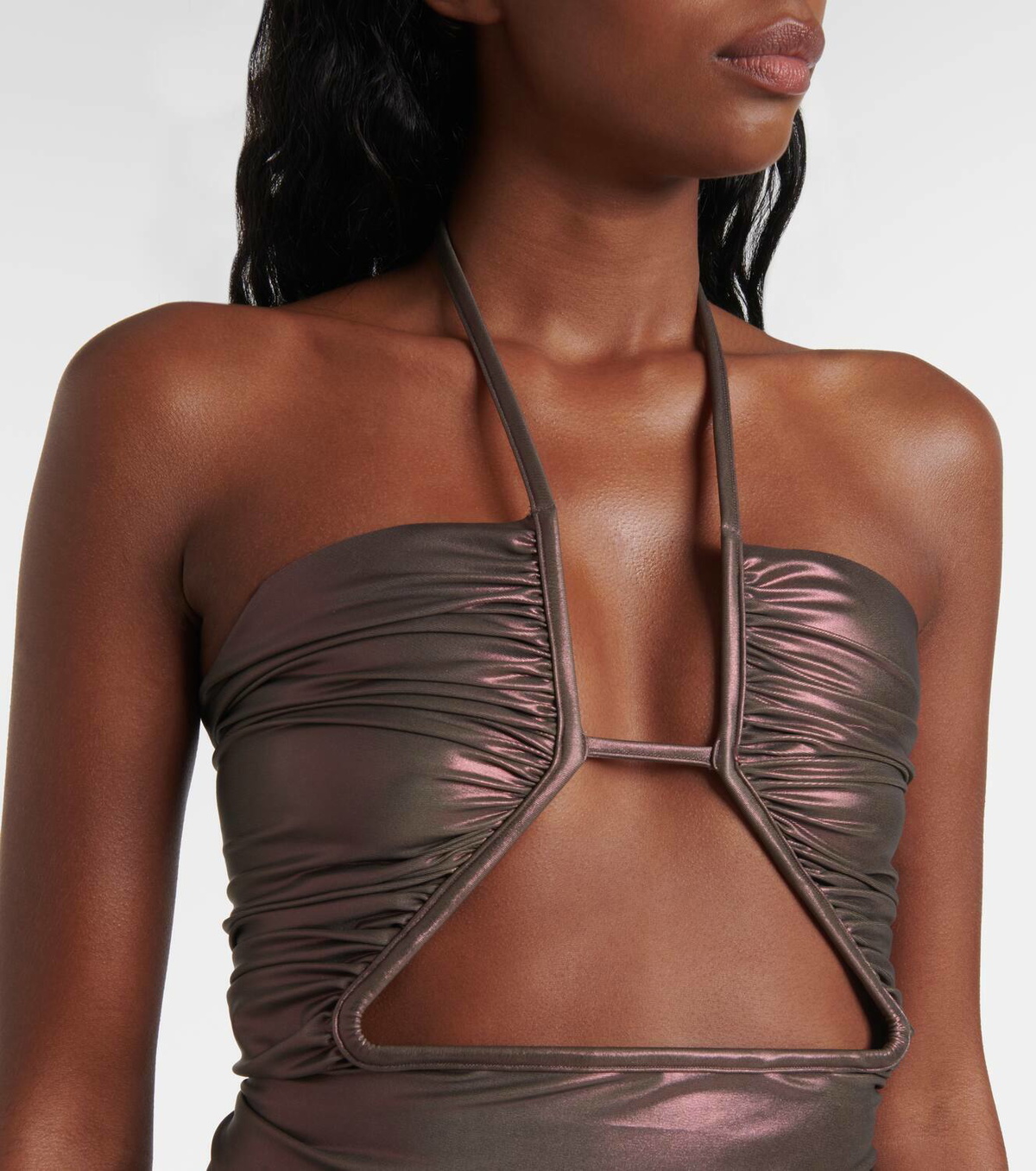 Rick Owens Metallic halterneck swimsuit
