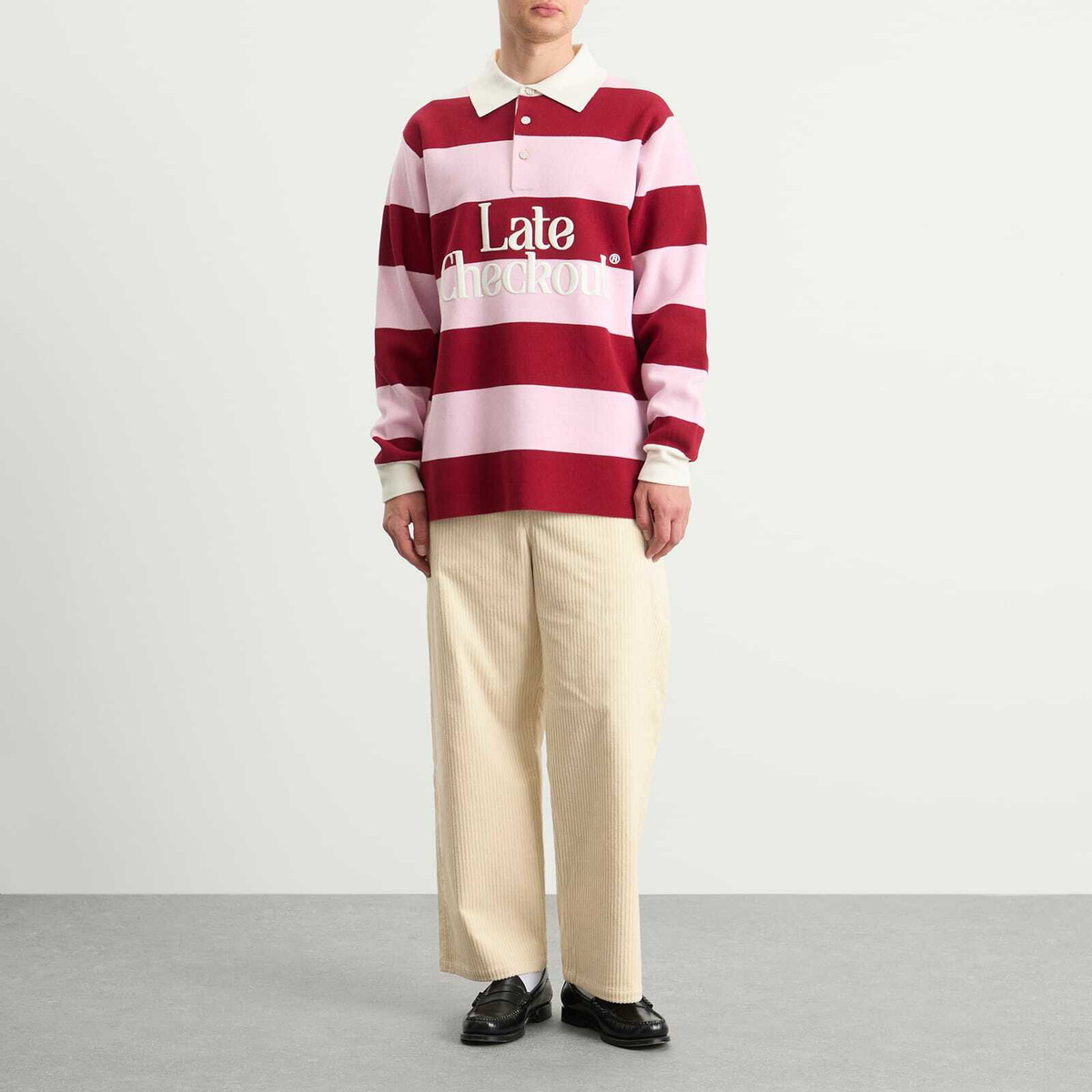 Late Checkout Men's Corduroy Work Trousers in White
