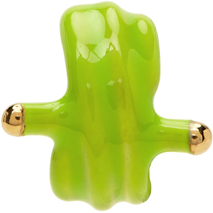 Photo: Marshall Columbia SSENSE Exclusive Green Double Knot Ear Cuff