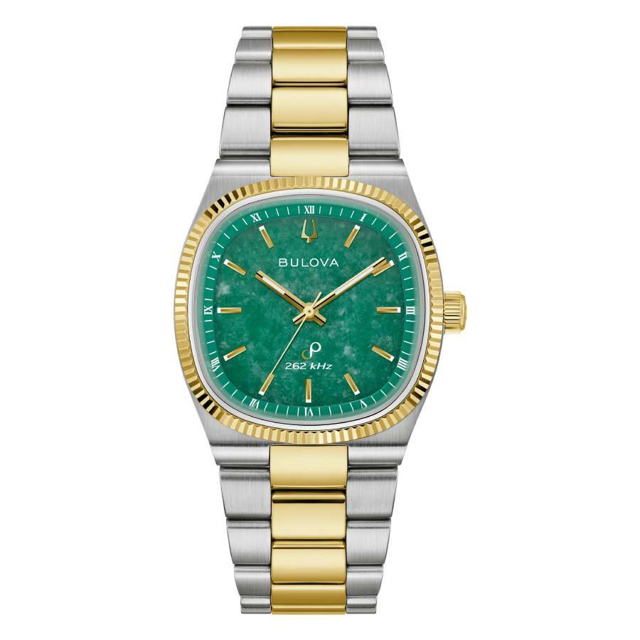 Bulova Super Seville Jade Quartz Green Dial Mens Watch 98A336