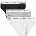 Calvin Klein Men's Hip Brief - 3 Pack in Black/Heather/White