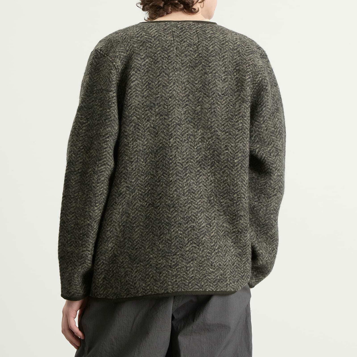 Kestin Men's Neist Cardigan in Moss Herringbone Wool