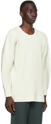 HOMME PLISSÉ ISSEY MIYAKE Off-White Surface Long Sleeve T-Shirt