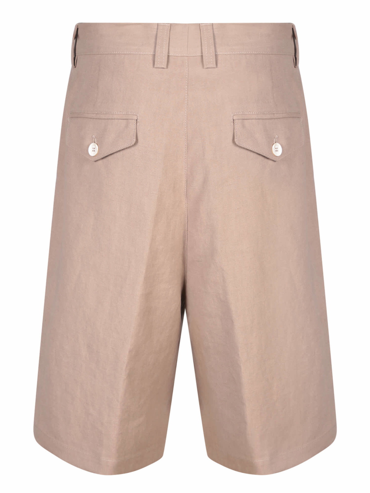 Borghese Beige Cotton Bermuda Shorts