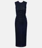 Sportmax Voto ruched denim midi dress