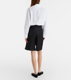 The Frankie Shop Marfa pleated twill Bermuda shorts