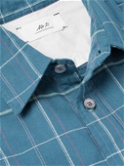 Mr P. - Checked Organic Cotton-Twill Shirt - Blue