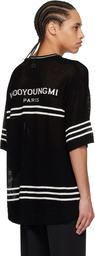 WOOYOUNGMI Black V-Neck T-shirt