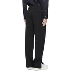 System Black Wool Side Split Trousers