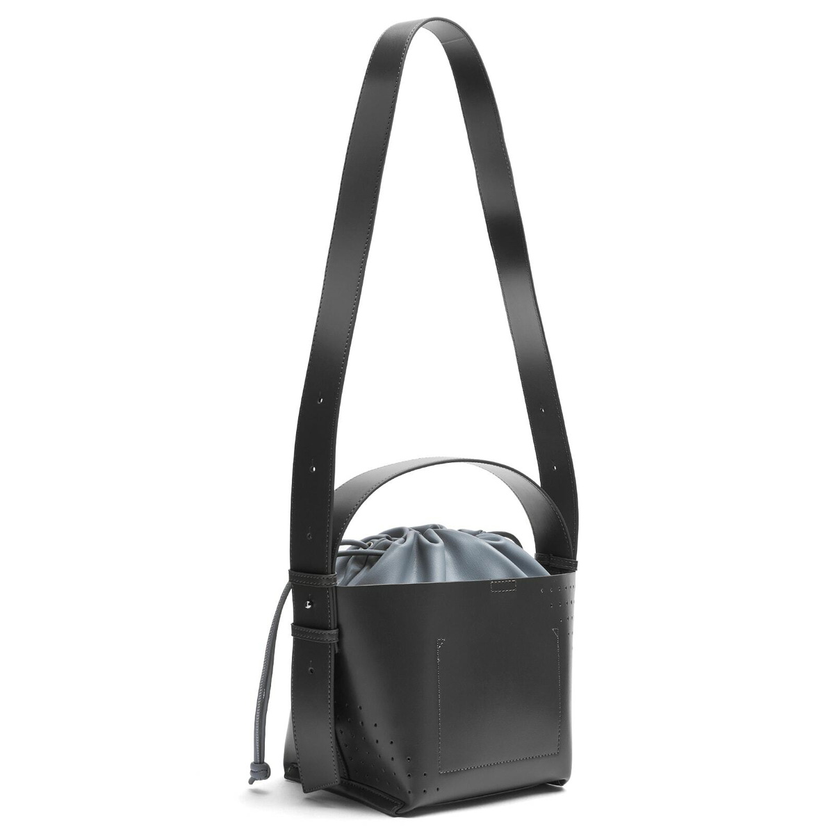 F/CE. Women's Tech Leather Bucket Shoulder Bag in Grey 