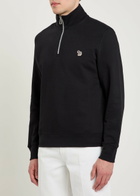 PS Paul Smith Appliquéd Half-zip Cotton Sweatshirt Black