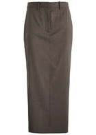 Helmut Lang Wool Maxi Skirt Brown