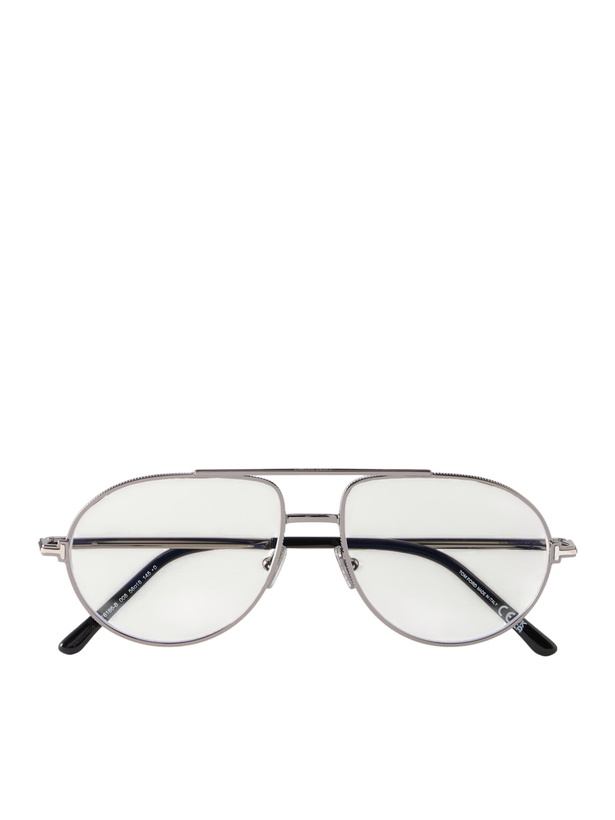 Photo: TOM FORD - Aviator-Style Titanium Glasses - Silver