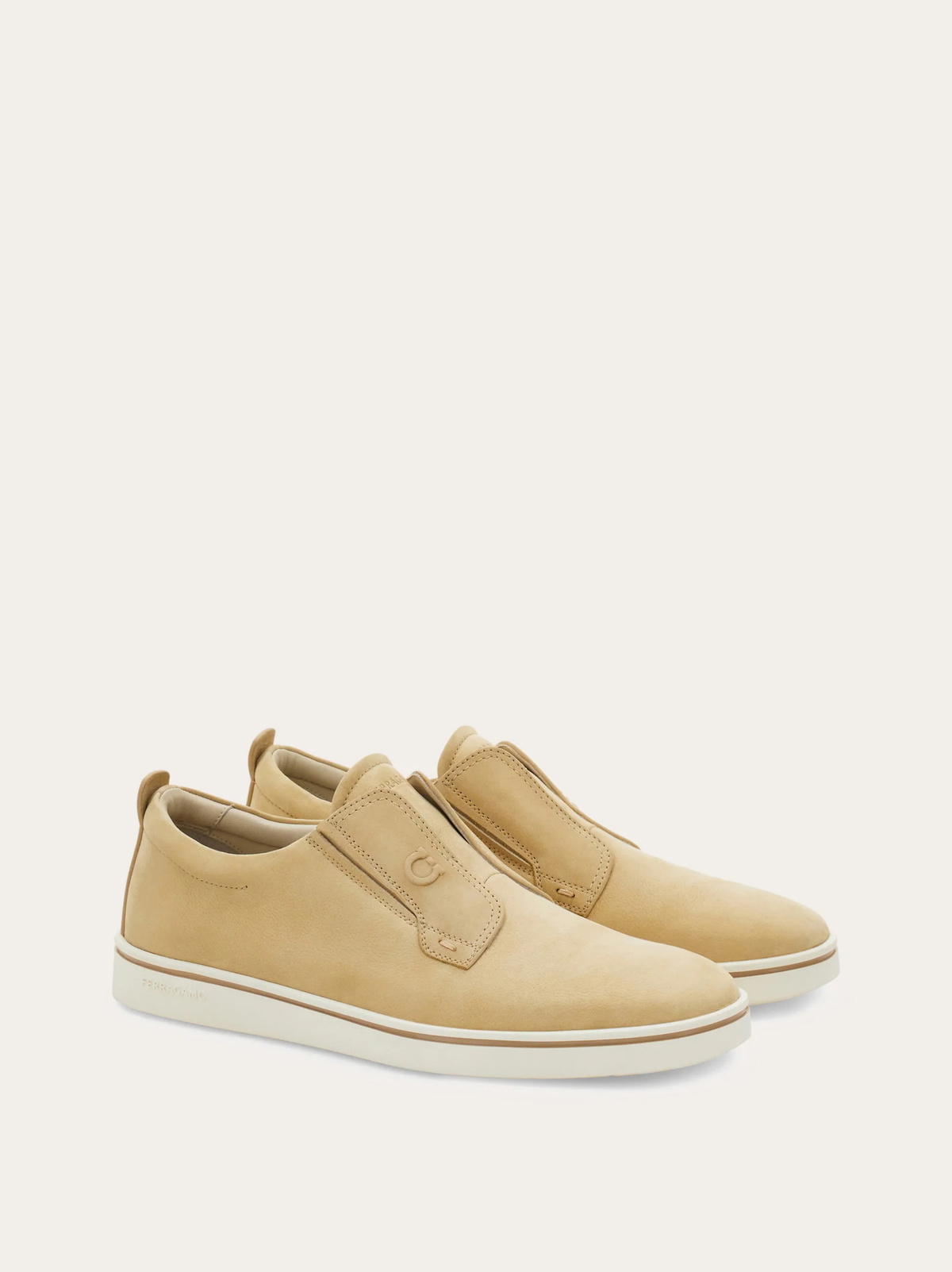 Ferragamo Mens Derby slip-on in Beige