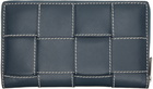 Bottega Veneta Blue Cassette Zip Around Wallet