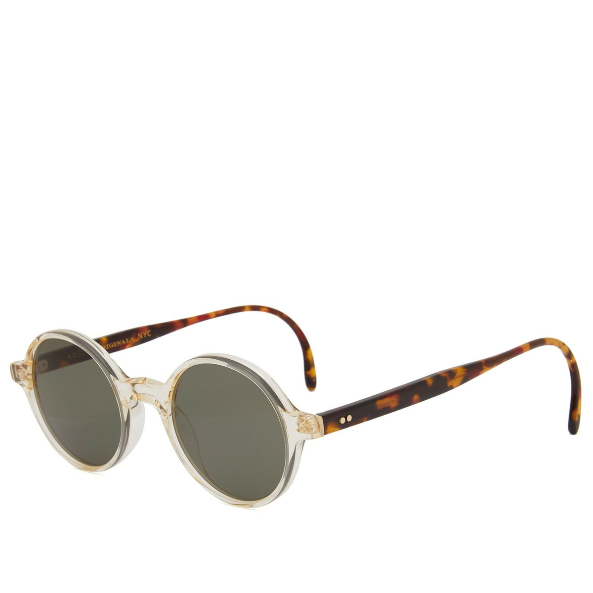 Moscot Mingle Sunglasses in Silver/Forest Wood Moscot