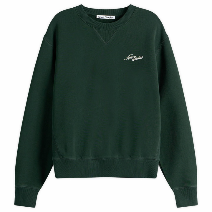 Photo: Acne Studios Men's Feomi U Venice Logo Jumper in Dark Green