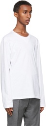 Thom Browne White Gusset RWB Tipping Stripe Long Sleeve T-Shirt