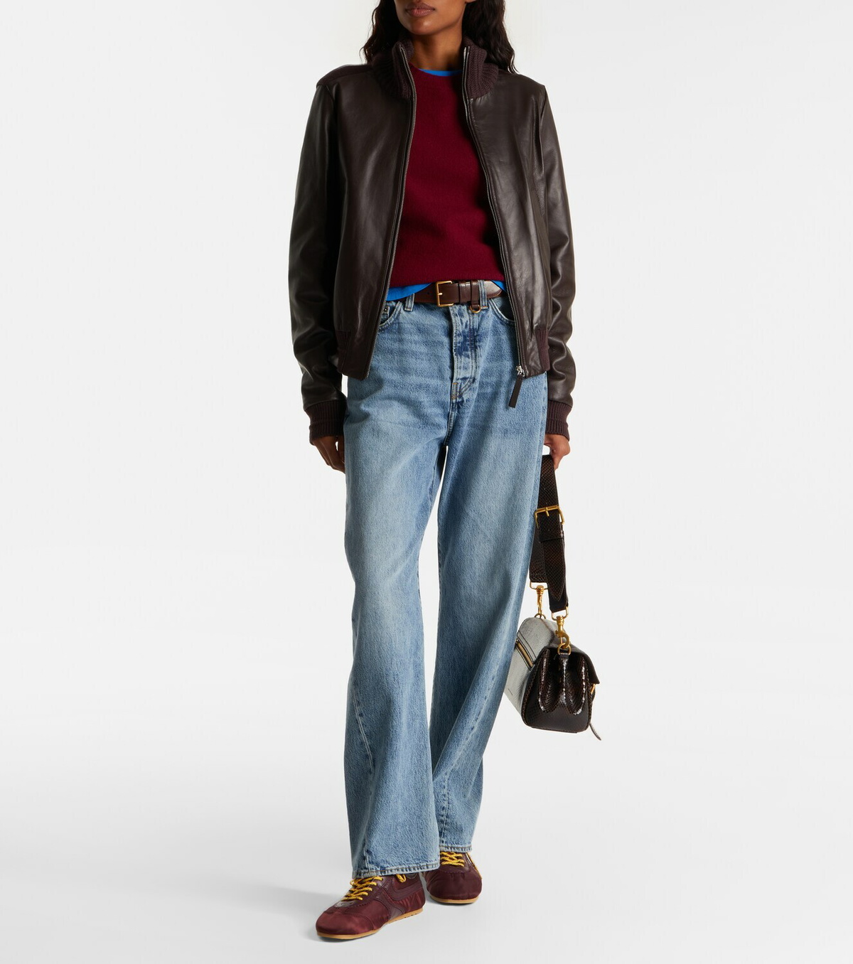 Proenza Schouler Elenora wool-trimmed leather jacket