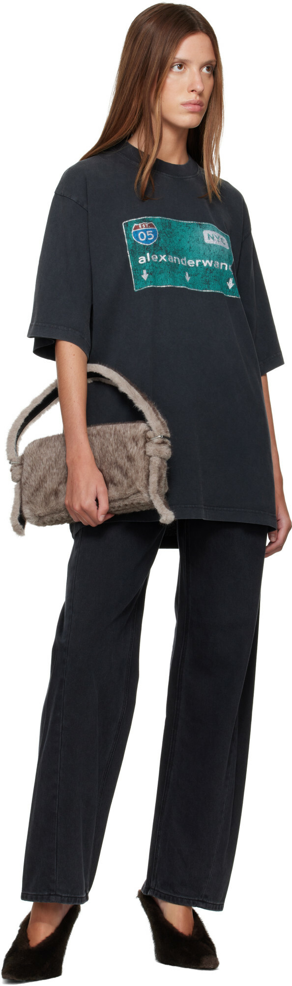 Alexander Wang Gray Ricco Slim Flap Bag