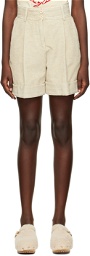 See by Chloé Beige Twin Pleat Shorts