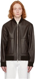 Officine Générale Brown Cesar Leather Jacket