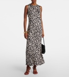 Asceno Valencia printed silk twill maxi dress