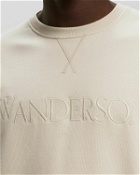 Jw Anderson Logo Embroidery Sweatshirt Beige - Mens - Sweatshirts