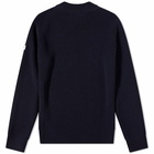 A.P.C. Men's Alan Sleeve Logo Knit in Dark Navy