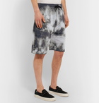 Palm Angels - Tie-Dyed Loopback Cotton-Jersey Drawstring Shorts - Gray