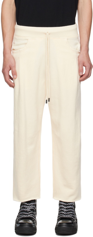 Photo: R13 Off-White Cropped Pleated Sweatpants