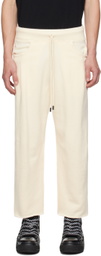 R13 Off-White Cropped Pleated Sweatpants